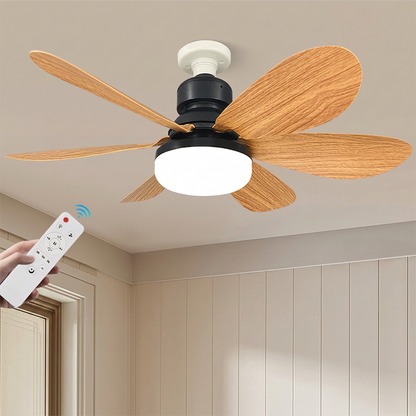 6-Blade Wooden Style Ceiling Fan Light 🌀 – Instant Cooling Airflow & LED Light | Energy-Saving Silent Ceiling Fan for Modern Home ✨