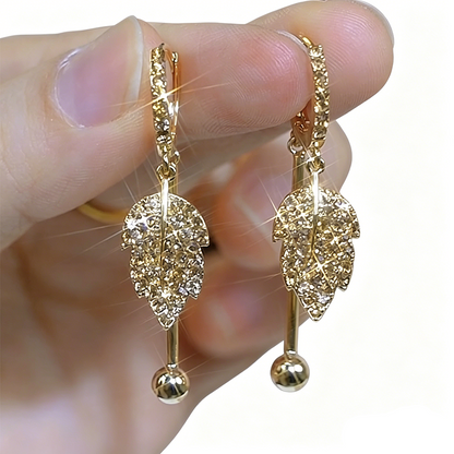 ✨️Full Diamond Maple Leaf Earrings🍁