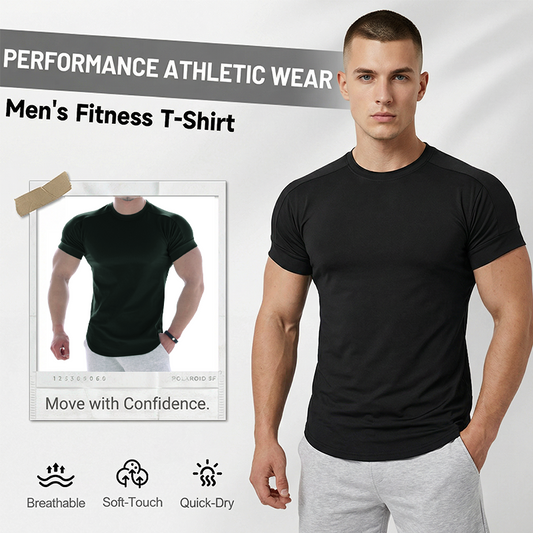 Men’s Raglan Sleeve Athletic T-Shirt – Stretch, Quick-Dry & Muscle Fit